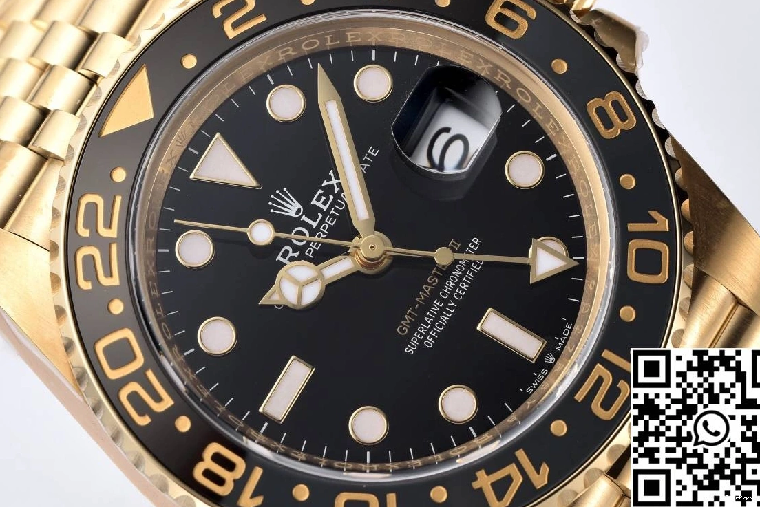 Master Black M126710BLRO-0001 II Case Rolex GMT Dial Factory Clean Gold 1127